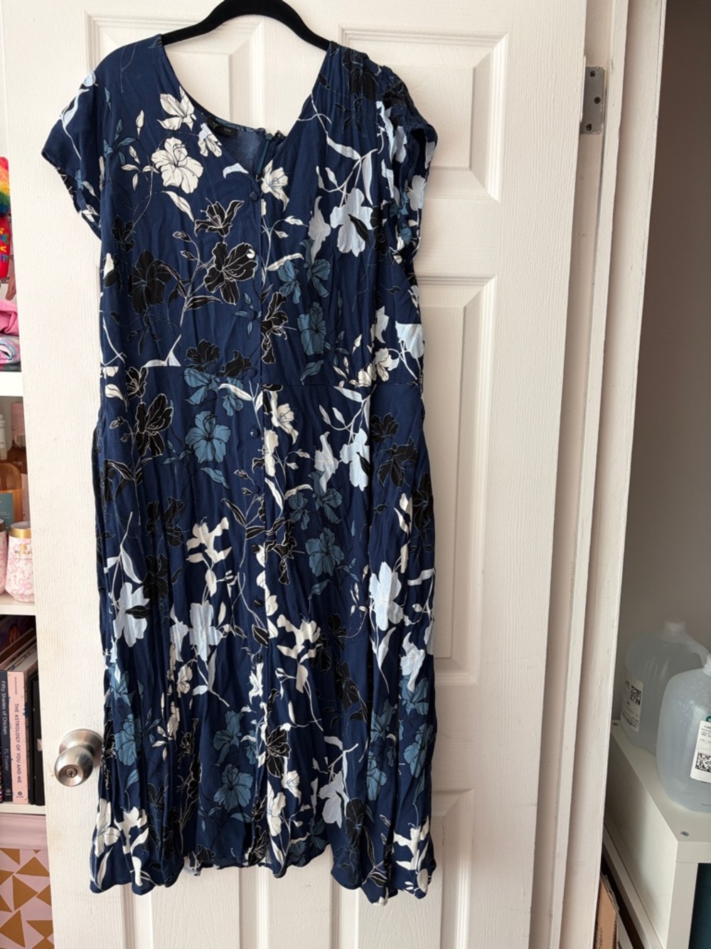 Talbots Size 18W Navy Floral Dress